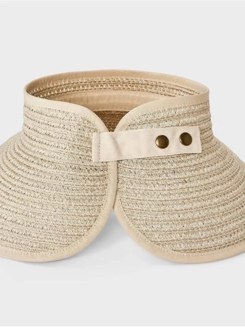 Packable Straw Full Visor Hat - Shade & Shore in Tan